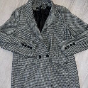 Forever 21 Black and white houndstooth Peacoat large
